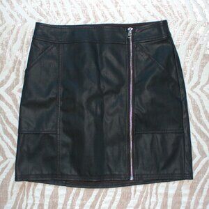 Express Faux Leather Zip-Up Mini Skirt